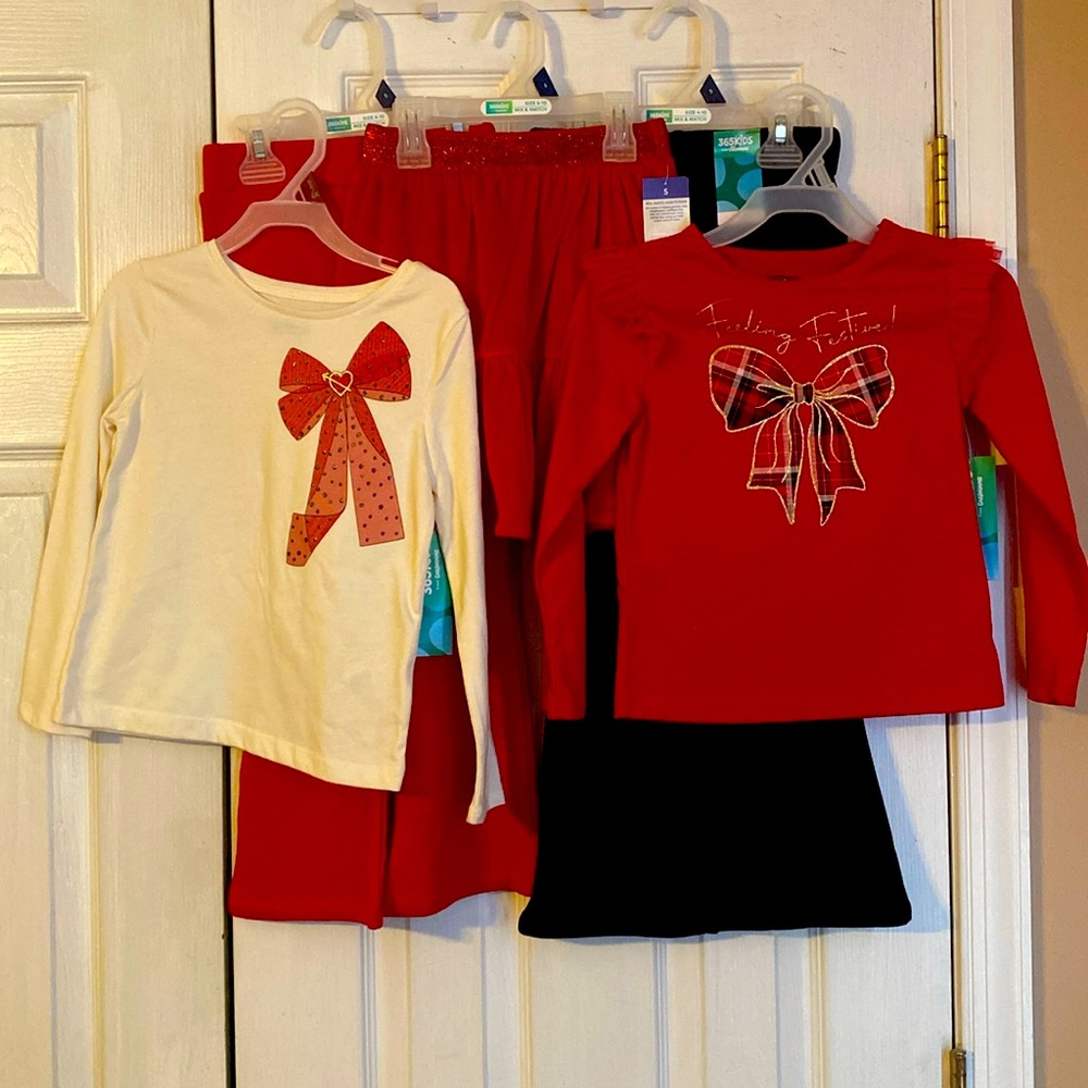 365KIDS from Garanimals girls 5 piece bundle; 2 shirts, 2 pants & 1 skirt; sz: 5